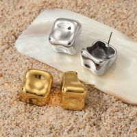 1 Pair Casual Solid Color Plating Three-dimensional 316 Stainless Steel  14K Gold Plated White Gold Plated Gold Plated Ear Studs main image 1
