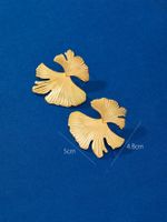 1 Pair IG Style Elegant Lady Leaf Flower Plating 316 Stainless Steel  Titanium Steel 18K Gold Plated Hoop Earrings Ear Studs main image 2
