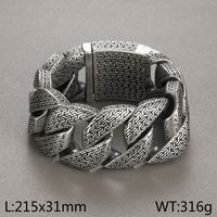 Hip-Hop Geometric 304 Stainless Steel 18K Gold Plated Men's Bracelets sku image 2