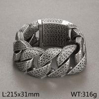 Hip Hop Geometrisch Edelstahl 304 18 Karat Vergoldet Männer Armbänder sku image 2