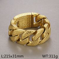 Hip-Hop Geometric 304 Stainless Steel 18K Gold Plated Men's Bracelets sku image 3