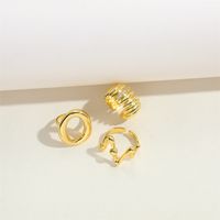 Copper Vintage Style Simple Style Commute Inlay Geometric Round Zircon Open Rings main image 4