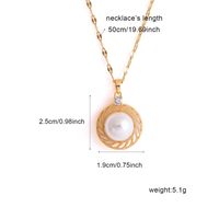 Wholesale Elegant Solid Color 304 Stainless Steel Copper Inlay 18K Gold Plated Zircon Pendant Necklace main image 2