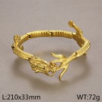 Hip Hop Continuar Acero Inoxidable 304 Chapados en oro de 18k Hombres Brazalete sku image 3