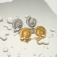 1 Pair Casual Vintage Style Spiral 304 Stainless Steel 18K Gold Plated Ear Studs main image 1