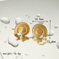 1 Par Casual Estilo Vintage Espiral Acero Inoxidable 304 Chapados en oro de 18k Pendientes main image 2