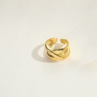 Kupfer Vintage-Stil Einfacher Stil Pendeln Inlay Geometrisch Runden Zirkon Offener Ring sku image 5
