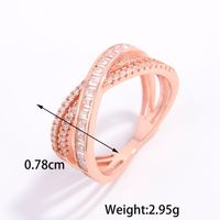 Sterling Silver Rose Gold Plated White Gold Plated Elegant Inlay Cross Zircon Rings sku image 9