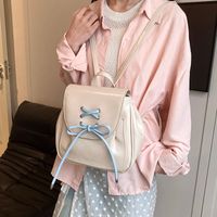 Solid Color Bow Knot Casual Women's Backpack main image 4