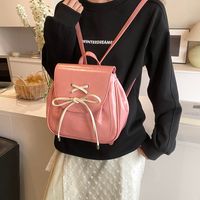 Solid Color Bow Knot Casual Women's Backpack main image 5