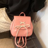 Solid Color Bow Knot Casual Women's Backpack main image 3