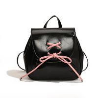 Solid Color Bow Knot Casual Women's Backpack sku image 1