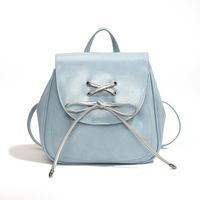 Solid Color Bow Knot Casual Women's Backpack sku image 2