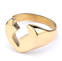 Hip-Hop Streetwear Heart Shape 304 Stainless Steel Carving Men's Rings sku image 16