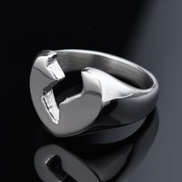 Hip-Hop Streetwear Heart Shape 304 Stainless Steel Carving Men's Rings main image 5