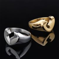 Hip-Hop Streetwear Heart Shape 304 Stainless Steel Carving Men's Rings main image 1