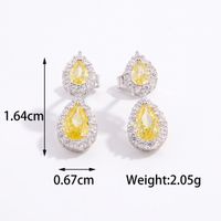 1 Piece Romantic Water Droplets Inlay Sterling Silver Zircon White Gold Plated Drop Earrings main image 2