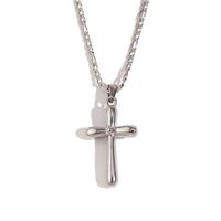 304 Stainless Steel 18K Gold Plated Simple Style Cross Pendant Necklace sku image 1