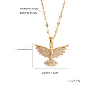 Wholesale Elegant Bird 304 Stainless Steel Copper Inlay 18K Gold Plated Zircon Pendant Necklace main image 2