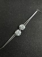Wholesale Jewelry Sweet Rose Arylic Pu Leather Silver Plated Choker main image 9