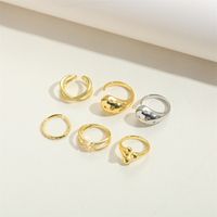 Copper 14K Gold Plated Vintage Style Simple Style Commute Inlay Round Fish Zircon Open Rings main image 3