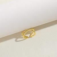 Copper 14K Gold Plated Vintage Style Simple Style Commute Inlay Round Fish Zircon Open Rings main image 6