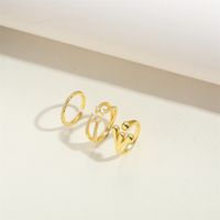 Copper 14K Gold Plated Vintage Style Simple Style Commute Inlay Round Fish Zircon Open Rings main image 4