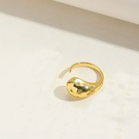 Copper 14K Gold Plated Vintage Style Simple Style Commute Inlay Round Fish Zircon Open Rings sku image 4