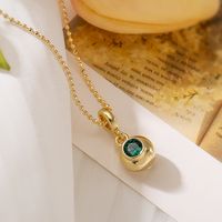 Copper 18K Gold Plated Simple Style Inlay Geometric Zircon Pendant Necklace main image 3