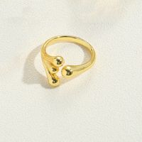 Copper 14K Gold Plated Vintage Style Simple Style Commute Inlay Round Fish Zircon Open Rings sku image 2