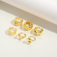 Copper Simple Style Classic Style Commute Round Heart Shape Rhombus Open Rings main image 6