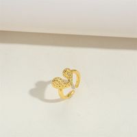 Kupfer Einfacher Stil Klassischer Stil Pendeln Runden Herzform Rhombus Offener Ring sku image 1