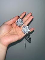 Wholesale Jewelry Sweet Rose Arylic Pu Leather Silver Plated Choker sku image 1
