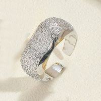 Copper 14K Gold Plated Basic Modern Style Classic Style Inlay Heart Shape Solid Color Zircon Open Rings sku image 6