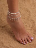 Elegant Vacation Modern Style Tassel Butterfly Rhinestones Arylic Copper Wholesale Anklet main image 6