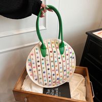 Women's Canvas Solid Color Classic Style Sewing Thread Magnetic Buckle Shoulder Bag main image 3