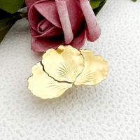304 Stainless Steel Gold Plated Sweet Simple Style Plating Leaves Rings Earrings main image 5