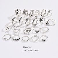 Wholesale Jewelry Modern Style Simple Style Classic Style Pentagram Heart Shape Flower Alloy Plating Rings main image 7