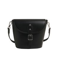 Women's Pu Leather Solid Color Classic Style Sewing Thread Magnetic Buckle Shoulder Bag sku image 1