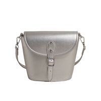 Women's Pu Leather Solid Color Classic Style Sewing Thread Magnetic Buckle Shoulder Bag sku image 2
