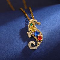 304 Stainless Steel 18K Gold Plated Casual Cute Plating Inlay Bird Zircon Pendant Necklace main image 3