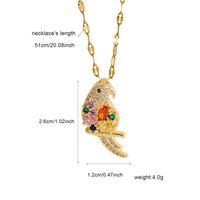 304 Stainless Steel 18K Gold Plated Casual Cute Plating Inlay Bird Zircon Pendant Necklace main image 2