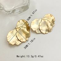 304 Stainless Steel Gold Plated Sweet Simple Style Plating Leaves Rings Earrings main image 3