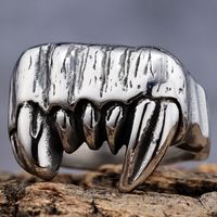 Hip-Hop Streetwear Geometric 304 Stainless Steel Carving Men's Rings main image 1