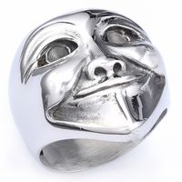 Gothic Novelty Cool Style Human Face Solid Color 304 Stainless Steel Men's Rings main image 3