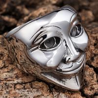 Gothic Novelty Cool Style Human Face Solid Color 304 Stainless Steel Men's Rings main image 6