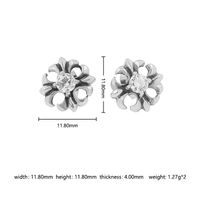 1 Pair Simple Style Classic Style Solid Color Plating Inlay Stainless Steel Zircon 18K Gold Plated Ear Studs main image 5
