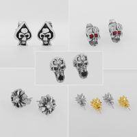 1 Pair Simple Style Classic Style Solid Color Plating Inlay Stainless Steel Zircon 18K Gold Plated Ear Studs main image 1