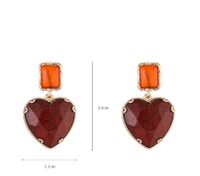 1 Pair Simple Style Classic Style Heart Shape Inlay Zinc Alloy Gem Drop Earrings sku image 3