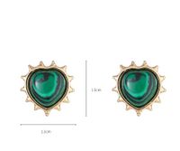1 Pair Simple Style Classic Style Heart Shape Inlay Zinc Alloy Gem Drop Earrings sku image 1